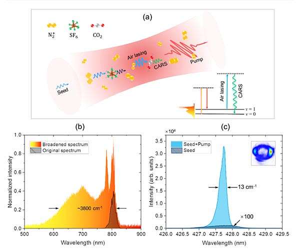 Air lasing: A new tool for atmospheric detection