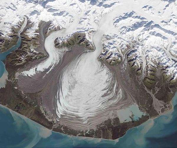 Malaspina Glacier, world's largest piedmont glacier, surges approximately every 10 years