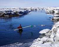 Ice shelves buckle under weight of meltwater lakes