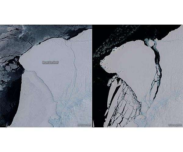 Giant iceberg breaks away from Antarctic ice shelf