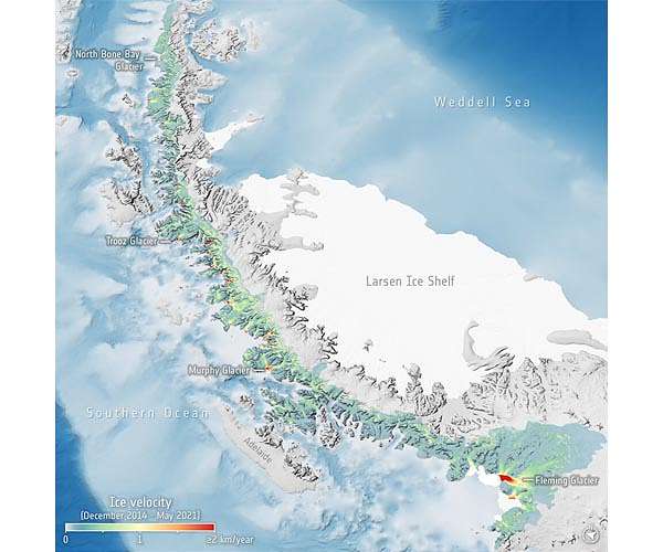 Antarctic Peninsula glaciers on the run