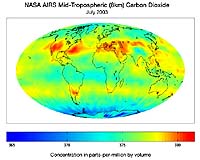 AIRS Global Map Of Carbon Dioxide From Space