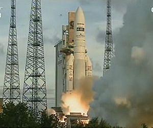 Arianespace's heavy-lift Ariane 5 mission orbits key satellite payloads for Europe and India