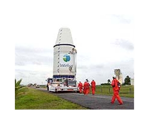 The Intelsat 20 integrated on to Ariane 5 for upcoming flight