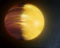 Winds of rubies and sapphires strike the sky of giant planet