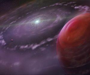Distant planetary system is a super-sized solar system