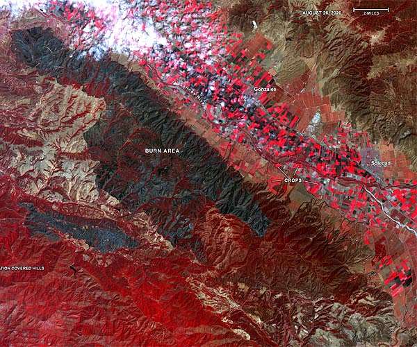 From space and in the air, NASA tracks California's wildfires