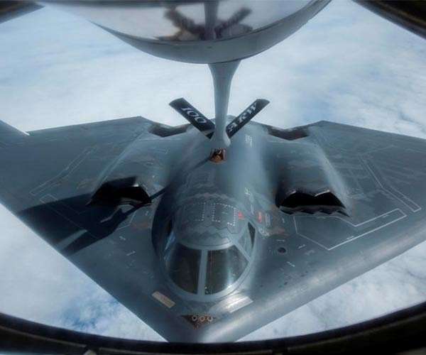 U.S. B-2 Spirit bombers, Norwegian F-35s integrate over North Sea