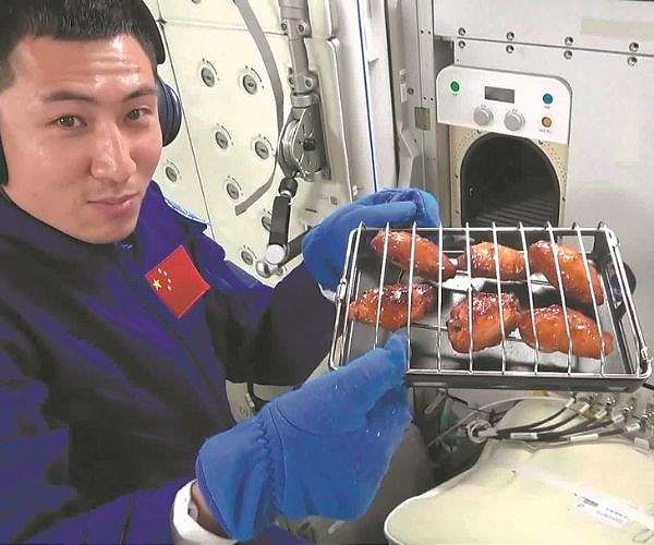 Chinese astronauts use upgraded oven to barbecue chicken wings and steaks aboard space station