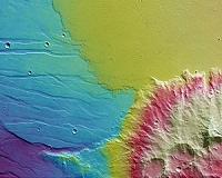 Lava floods the ancient plains of Mars