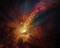 Black hole deluged by cold intergalactic 'rain'