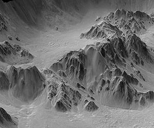 Enhanced 3D Model Of Mars Crater Edge Shows Ups And Downs