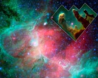 Famous Space Pillars Feel the Heat of Star's Explosion