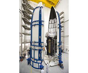 LockMart MUOS Satellite Encapsulated In Launch Vehicle Payload Fairing
