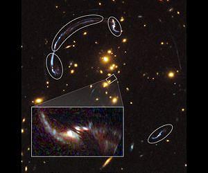 Gravitational lens reveals details of distant, ancient galaxy