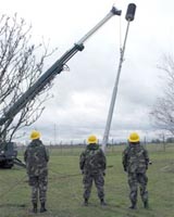 Airmen Upgrading Giant Voice Systems In England