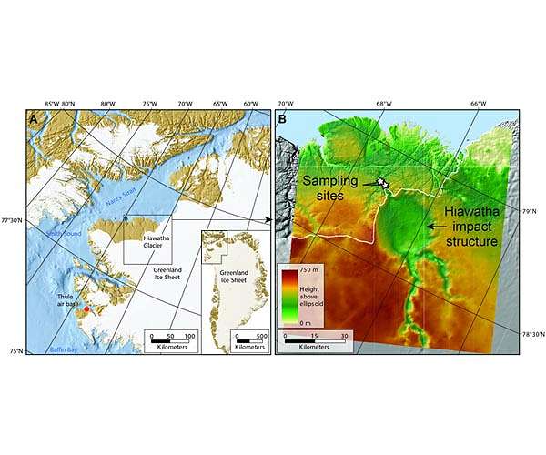 Giant impact crater in Greenland occurred a few million years after dinosaurs went extinct