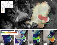 Satellites catch Austfonna shedding ice
