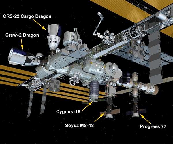 SpaceX Cargo Dragon truck docks at Space Station