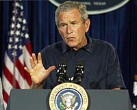 Bush urges peaceful end to Iran nuclear crisis