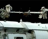 Spacewalkers Install Debris Panels