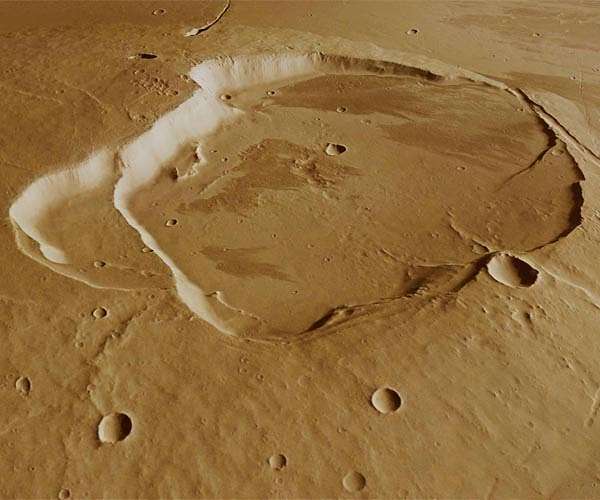 Island in a lake of lava - the Martian volcano Jovis Tholus