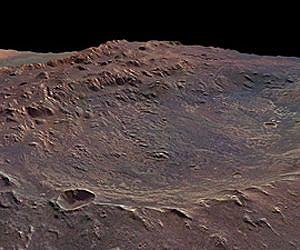 Rare martian lake delta spotted by Mars Express