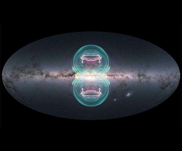Massive bubbles at center of Milky Way caused by supermassive black hole