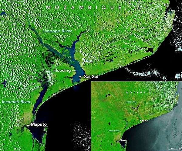 Major rains drive widespread flooding in southern Mozambique