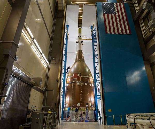 Orion spacecraft prepared for lunar mission as stacking with SLS rocket achieved