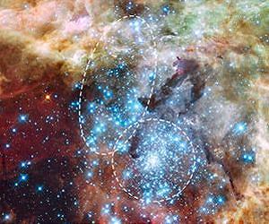 Hubble Watches Star Clusters on a Collision Course