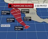 Hurricane Blanca churns toward Mexico
