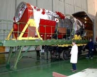 Russian Space Truck Arrives On Train From Factory