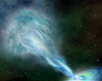 Plasma-spewing quasar shines light on universe's youth, early galaxy formation
