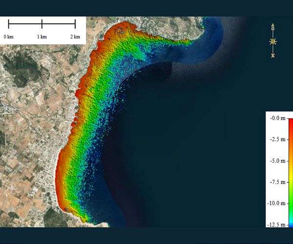 Mapping the shallow seabed of the Mediterranean coast using satellite images