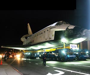 Space shuttle finally reaches LA retirement home
