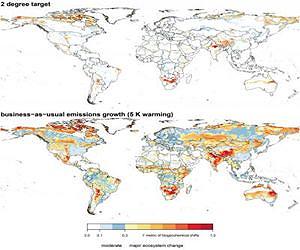 Terrestrial ecosystems at risk of major shifts as temperatures increase
