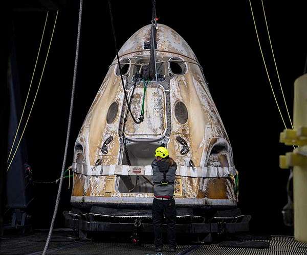 Crew Dragon Endeavour recovered after a successful splashdown