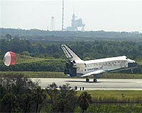 US space shuttle lands safely after installing Japanese lab