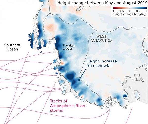New study finds atmospheric rivers increase snow mass in West Antarctica