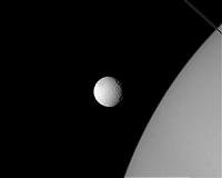 Tethys 'Eyes' Saturn