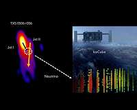 Neutrino produced in a cosmic collider far away