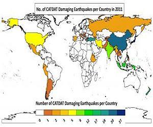 Japan and New Zealand were hit hardest by earthquakes
